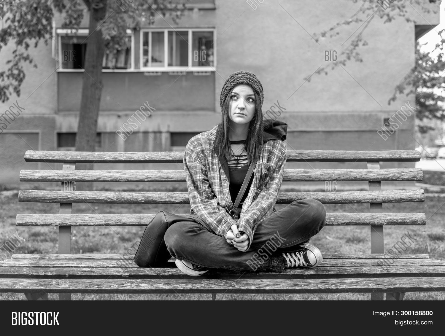 alone,anxiety,anxious,beautiful,beauty,bench,casual,city,closeup,clothing,cold,college,cry,depressed,depression,face,failure,female,girl,hair,hat,head,hobo,homeless,homelessness,jobless,loneliness,lonely,orphan,outdoors,outside,people,person,portrait,poverty,pretty,red,sad,sadness,school,shirt,sitting,street,student,style,teenage,teenager,town,wooden,young