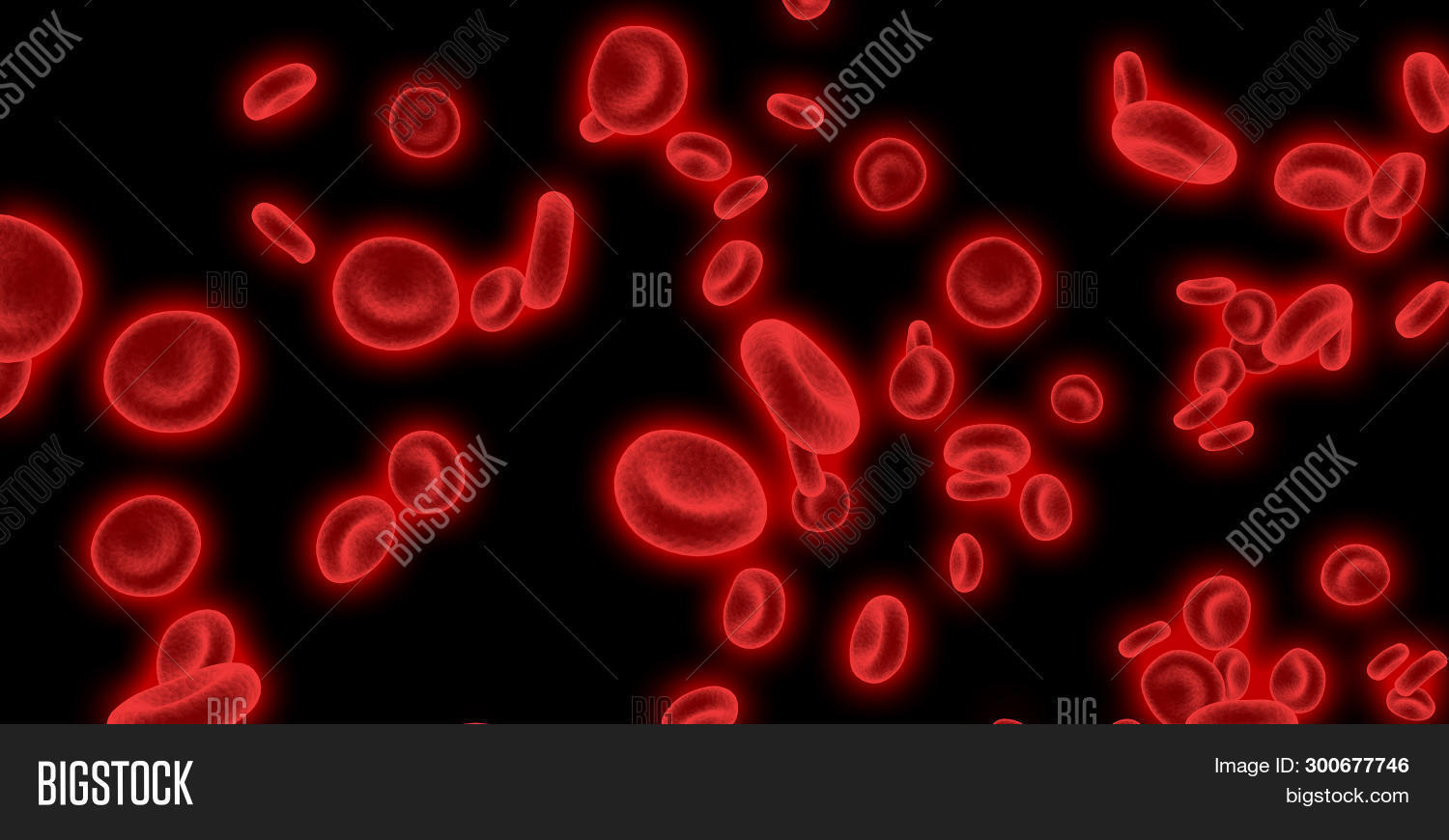 Red Blood Cells Flowing Through Circulatory System 3D Render image ...