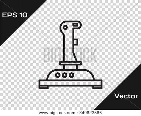 Black Line Joystick For Arcade Machine Icon Isolated On Transparent ...