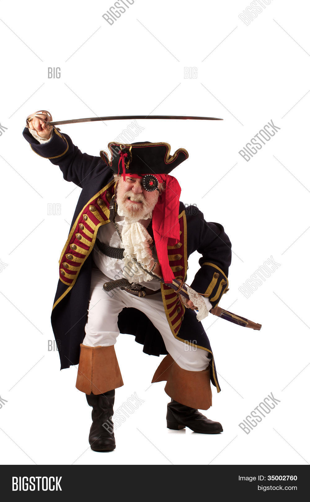 18th,adventure,aggression,angry,arm,background,bared,bearded,boots,brandish,captain,century,costume,eye,fantasy,fashioned,fearsome,ferocious,fighting,frightening,grimace,grit,hat,high,isolation,lunging,man,mean,menacing,musket,old,one,patch,person,pirate,portrait,pretending,scabbord,scary,sword,teeth,top,traditional,tricorn,upraised,white