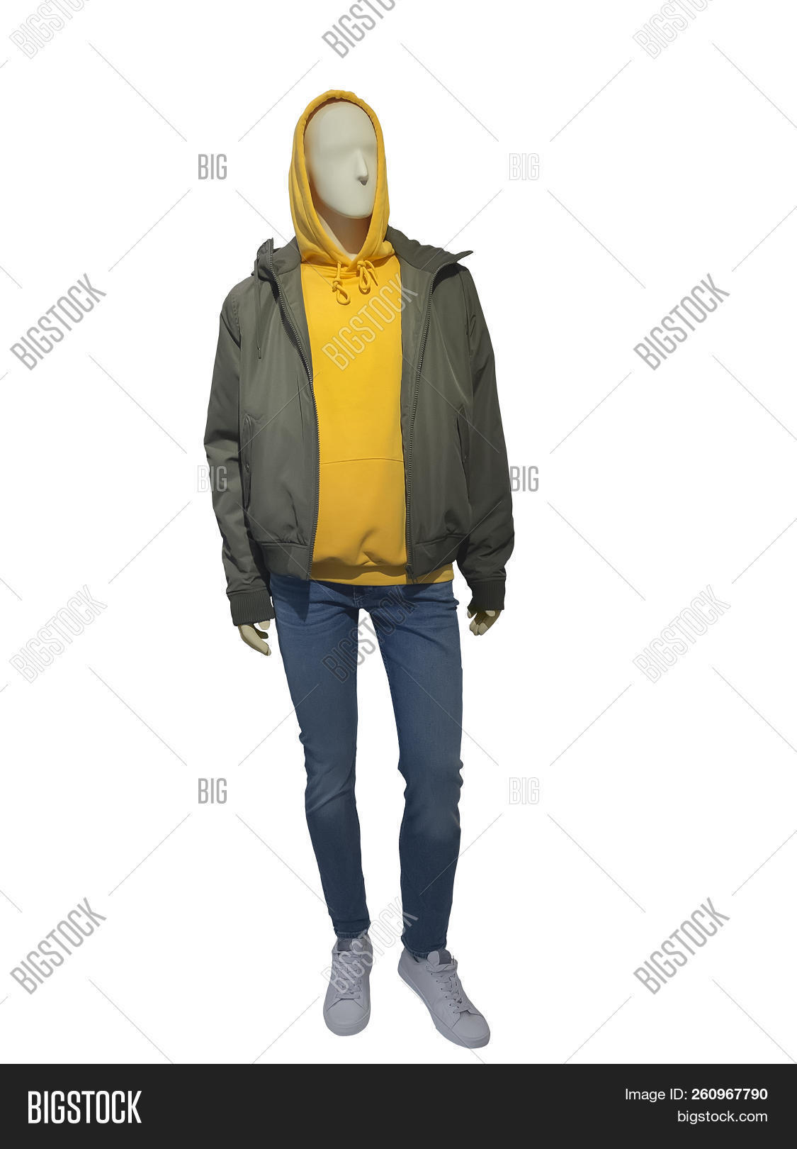 apparel,autumn,background,blue,casual,cloth,clothes,clothing,display,doll,dress,dummy,fall,fashion,footwear,hood,isolated,jacket,jeans,khaki,male,man,mannequin,modern,no,nobody,object,outerwear,pants,people,retail,shoes,spring,sweatshirt,textile,trousers,wear,yellow