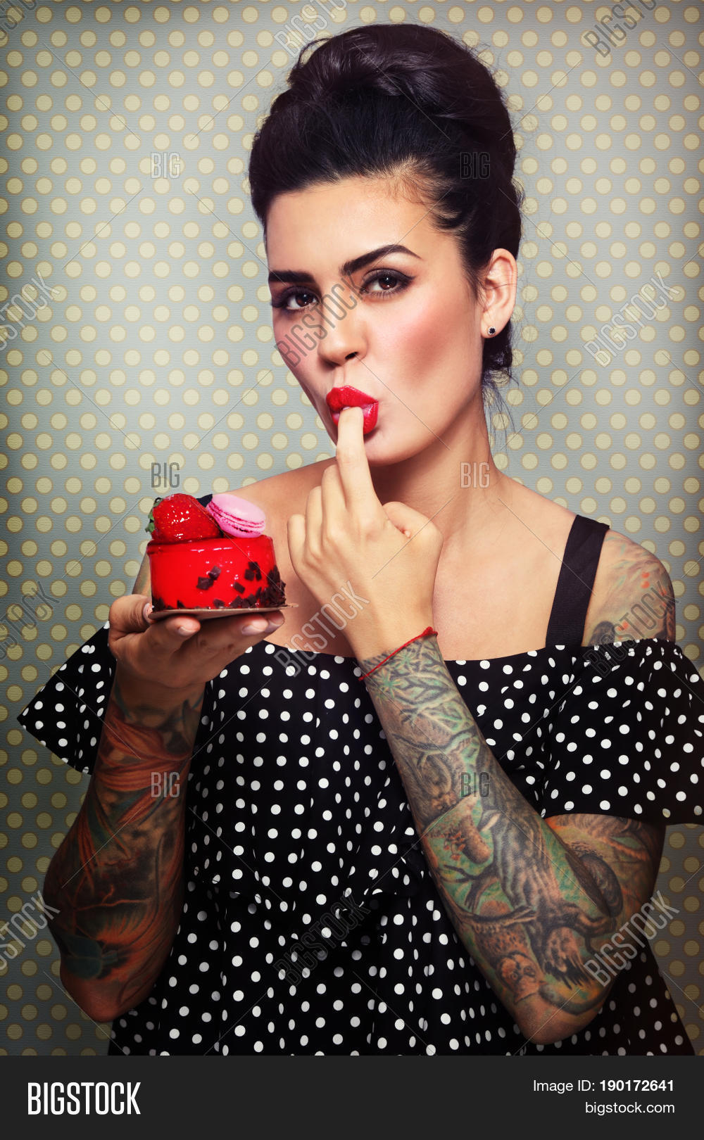 50s,60s,attractive,beautiful,beauty,birthday,cake,calories,diet,eating,eyebrows,eyeliner,fashion,female,fresh,girl,glamorous,guilty pleasure,hair bun,hairdo,hairdressing,hairstyle,healthy,lovely,make-up,makeup,model,nutrition,party,permanent,pin-up,pinup,polka dot,positive,pretty,red lipstick,retro,seductive,sweet,tattoo,temptation,unhealthy,vintage,woman,young