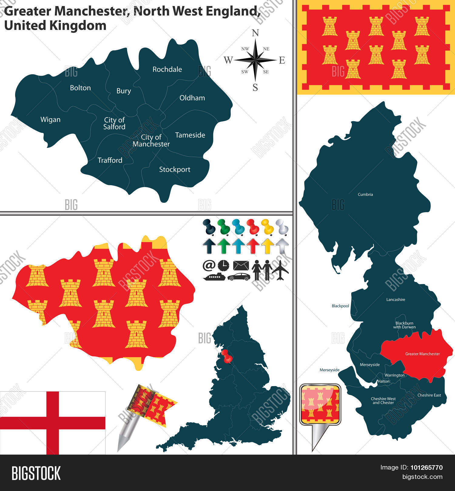 Greater Manchester North West England Uk 101265770 Image Stock Photo