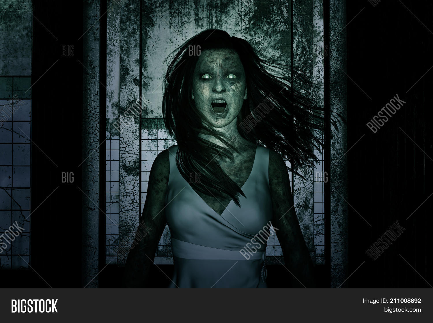 3d,concept,creepy,death,demon,devil,evil,exorcist,ghost,gloomy,halloween,haunted,horror,illustration,moaning,nightmare,people,person,portrait,possessed,religious,scary,scene,scream,screaming,spooky,windows,witch,woman