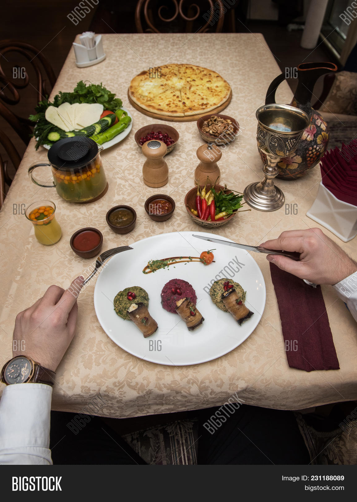 appetizer,appetizing,cooked,coriander,cuisine,delicious,diet,dill,dinner,dumplings,eating,food,fresh,fruit,garnish,georgia,georgian,hand,healthy,herb,khachapuri,khinkali,lunch,man,meal,minced,mixed,nut,organic,paprika,pepper,person,phali,pkhali,plate,pov,restaurant,salad,salmon,satsebeli,snack,spicy,spinach,tasty,tomato,traditional,vegetable,view,walnuts,wooden