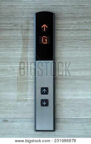 Elevator Button Up And Down Direction With Down Up Light On Granite ...