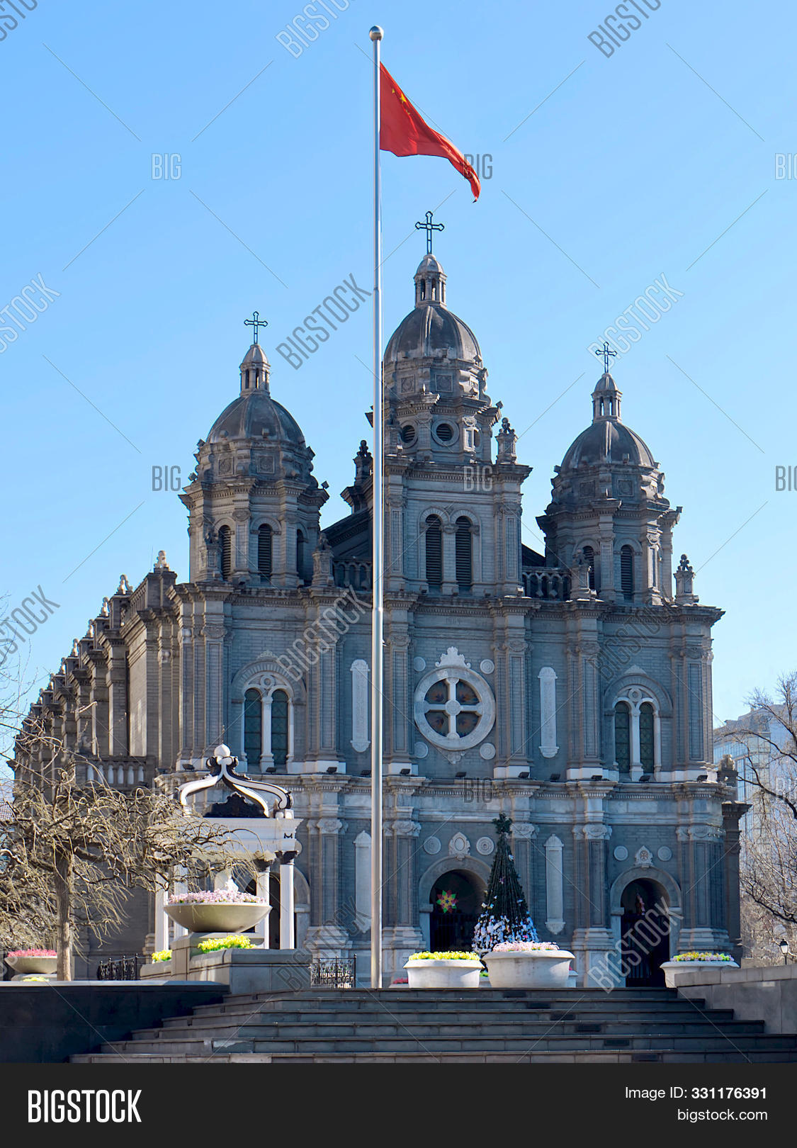 Beijing,St.,architecture,asia,asian,blue,building,capital,cathedral,catholic,china,christianity,christmas,church,city,cityscape,classic,cross,culture,dome,east,european,flag,gothic,gray,history,joseph,landmark,missionary,old,outdoor,red,religion,religious,revival,romanesque,sight,sightseeing,sky,st.,street,style,temple,tourism,traditional,travel,tree,wangfujing,winter