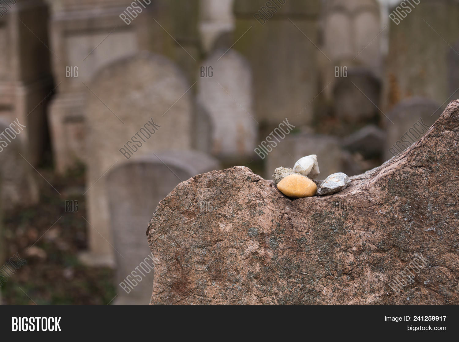 Detail Of The Structure Of An Old Tombstone With Several Stones Brought ...