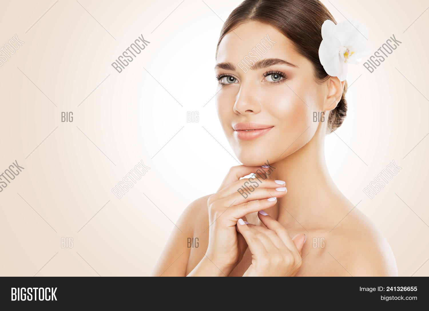 Woman Beauty Face Skin Care And Natural Make Up Girl With