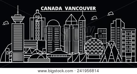 Vancouver City Silhouette Skyline. Canada - Vancouver City Vector City ...