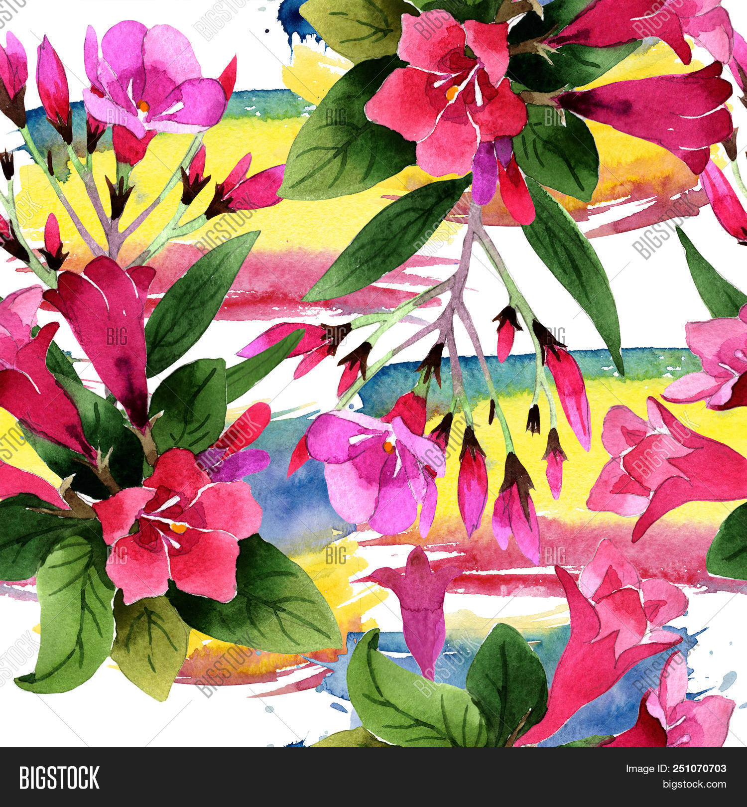 Abstract Watercolour Wallpaper Green White Floral Flower Butterfly Penelope x 3