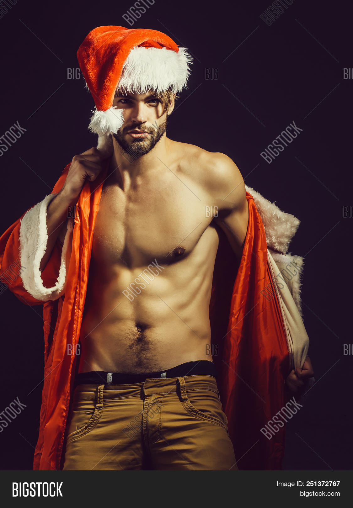 ab,adult,athlete,background,bare,beard,bearded,belly,black,body,bodybuilder,caucasian,chest,christmas,claus,coat,desire,fit,fitness,guy,handsome,hat,hipster,macho,man,model,muscular,new,pack,santa,sexi,sexy,six,torso,xmas,year,young