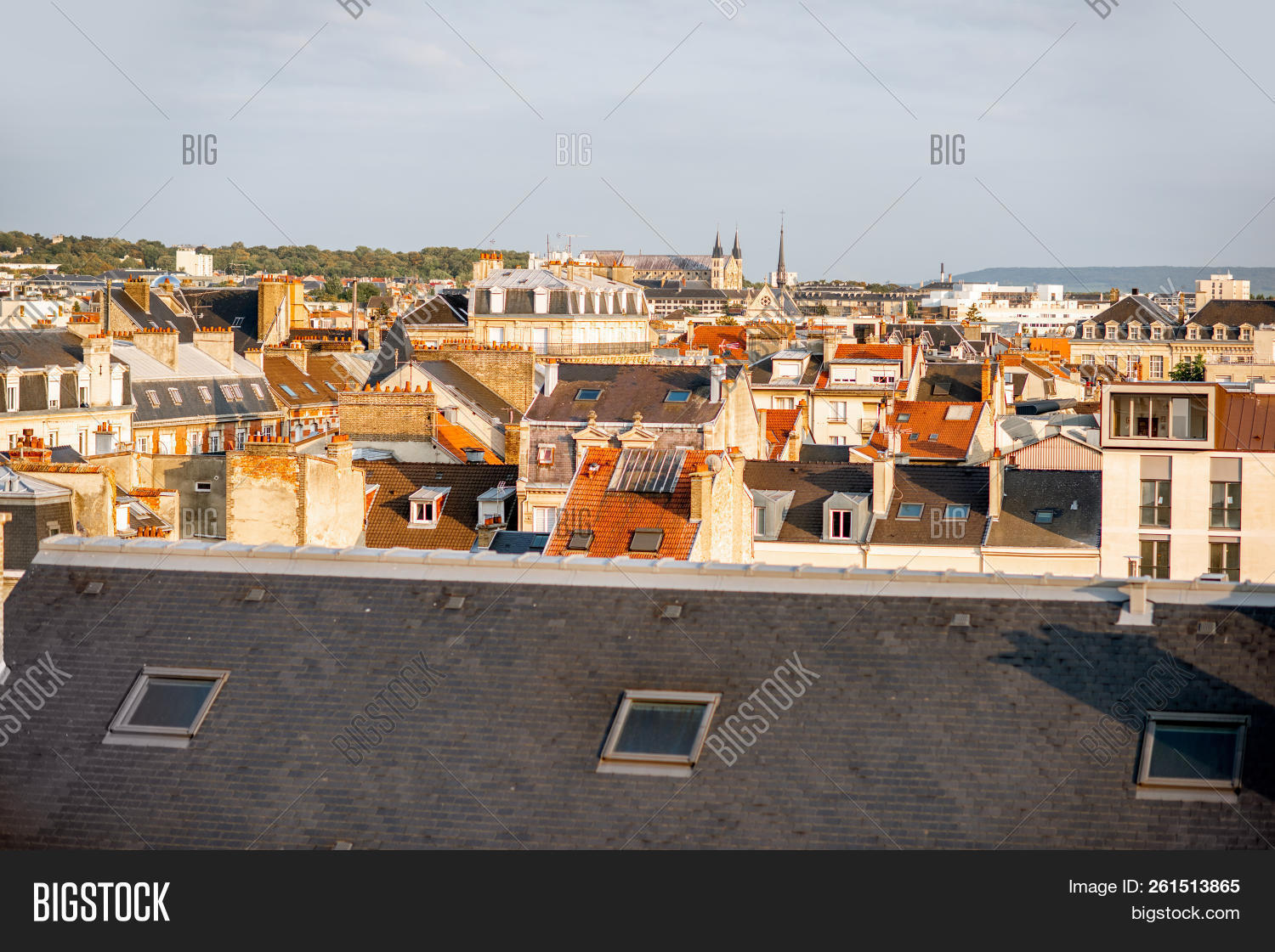 Aerial Cityscape View With Notre Dame Cathedral In Reims City In Champagne Ardenne Region France Image Stock Photo