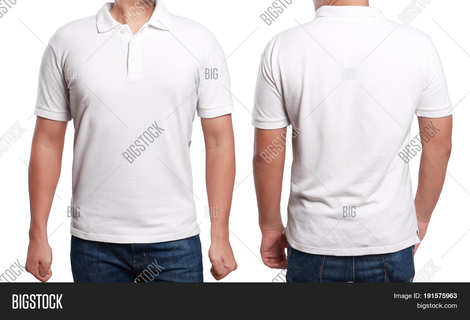 White Polo T Shirt Mock Up Fro 191575963 Image Stock Photo