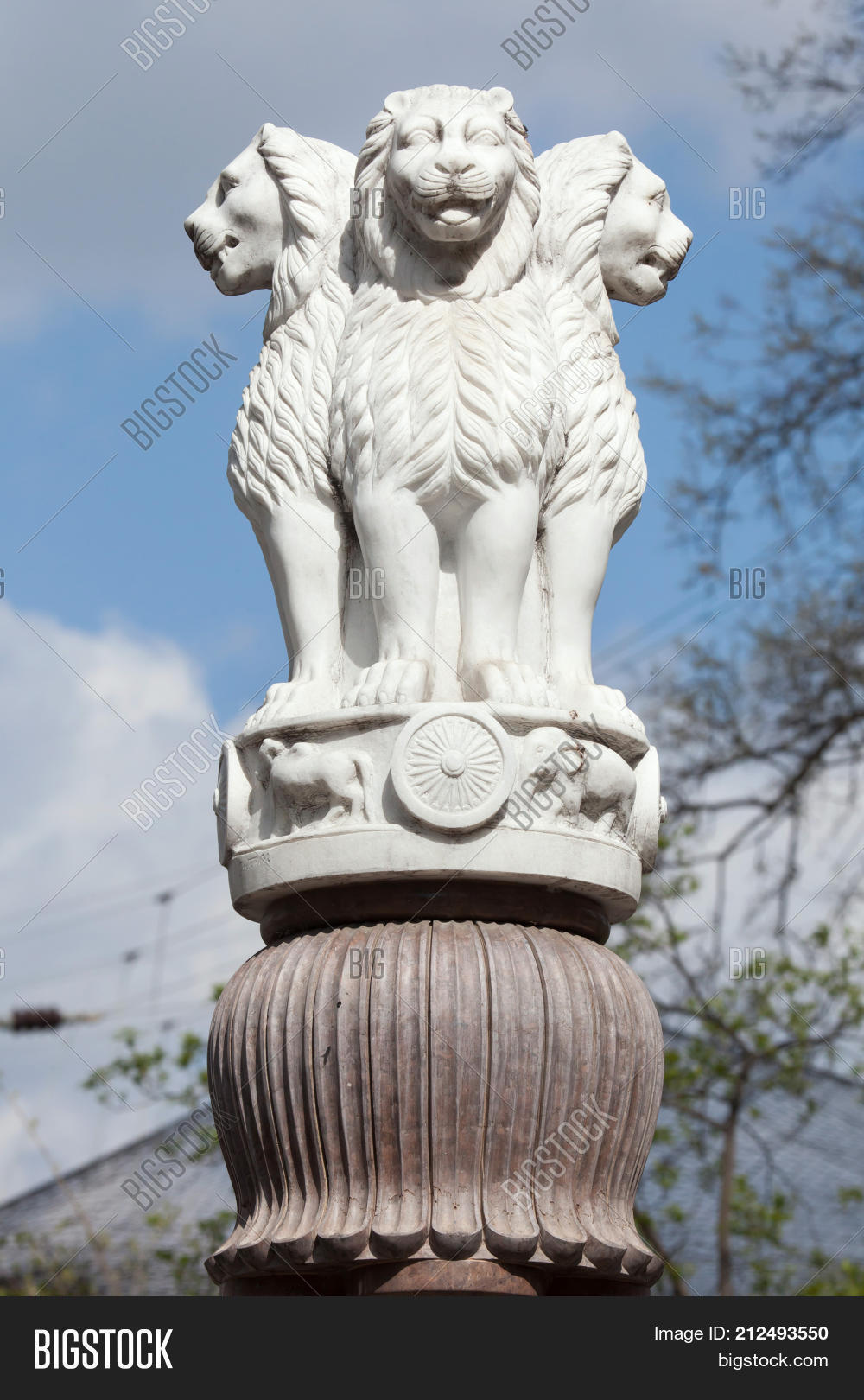 State Emblem Of India Lion Capital Of The Pillars Of Ashoka From Sarnath Image Stock Photo 212493550 The name ashoka means without any sorrow in sanskrit.