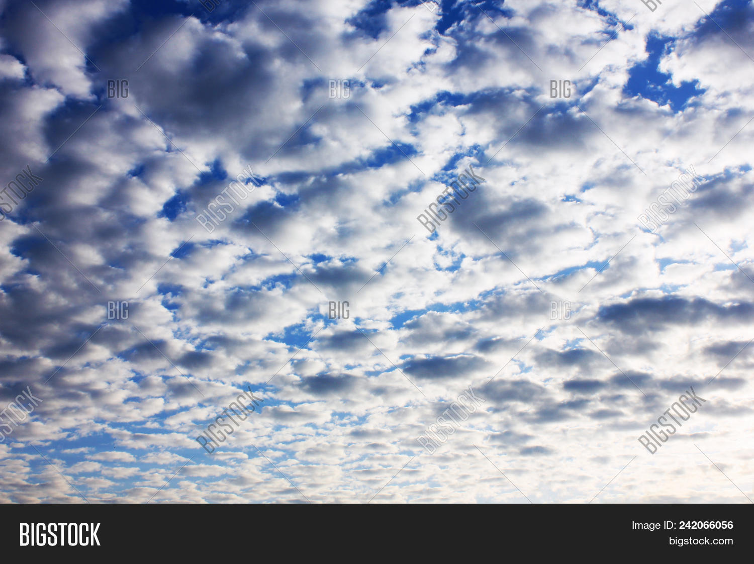Sky With Clouds Beautiful Cloudscape Background Vivid Blue Sky