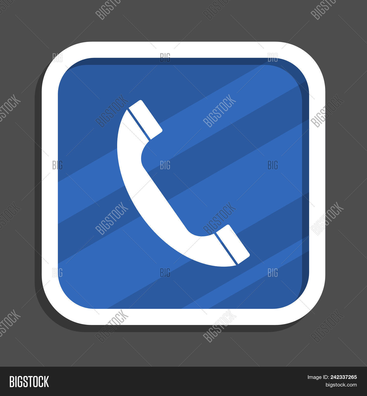 Phone Blue Flat Design Square Web Icon 242337265 Image