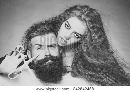 Sexy Couple Couple Of Long Haired Young Beautiful Woman