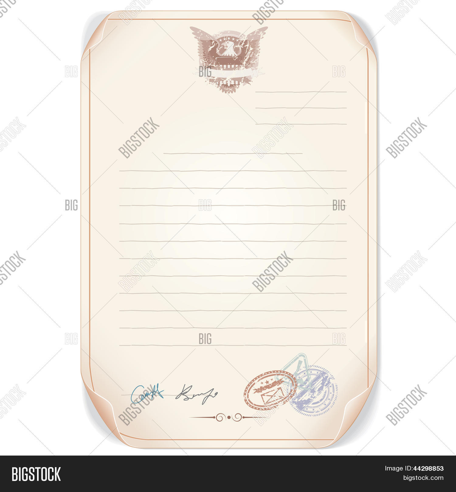 Old Top Secret Document Editable Template Image Stock Photo