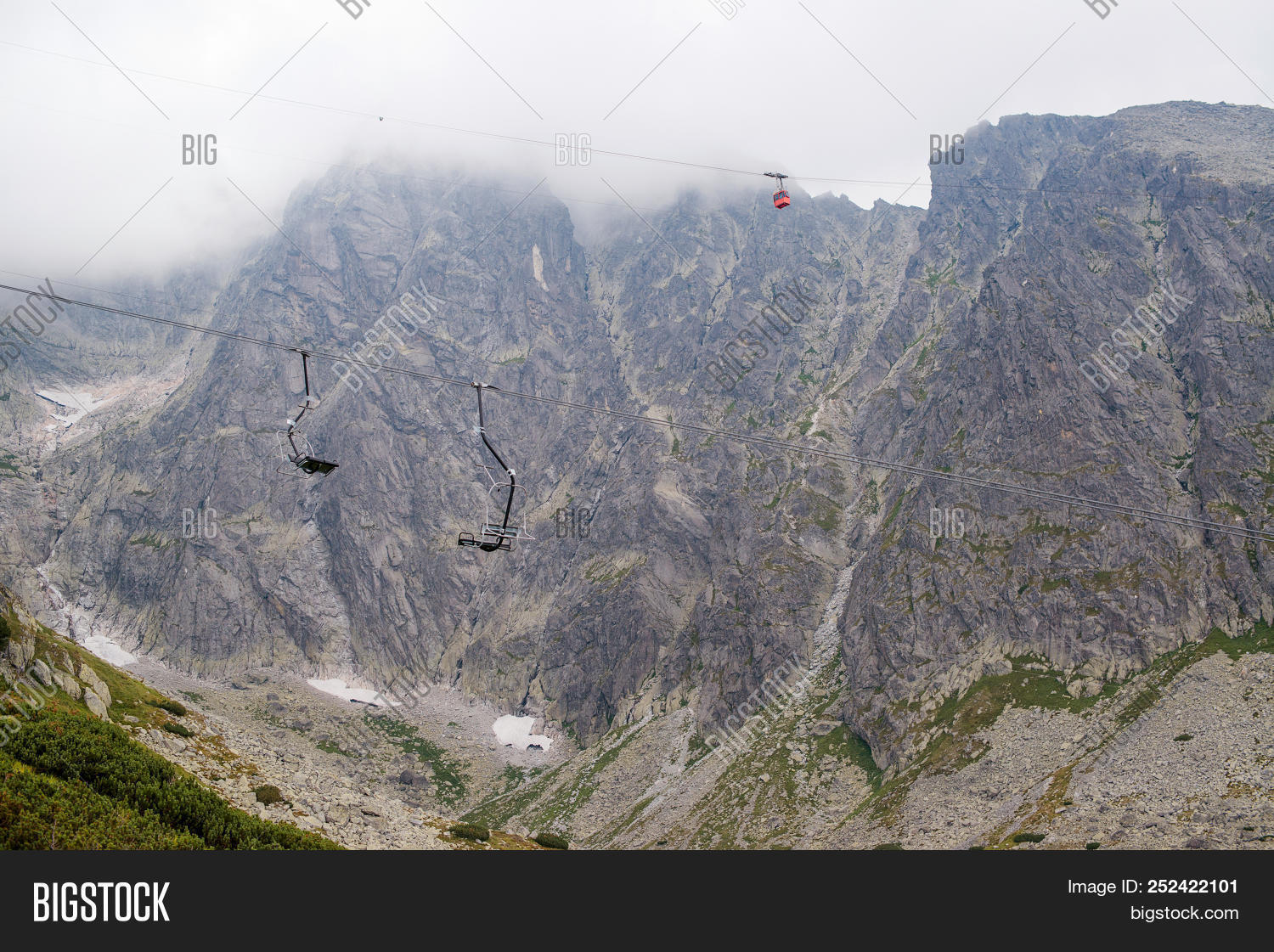 Cabin Lift To The Mountain Mountain Landscape In High Tatry
