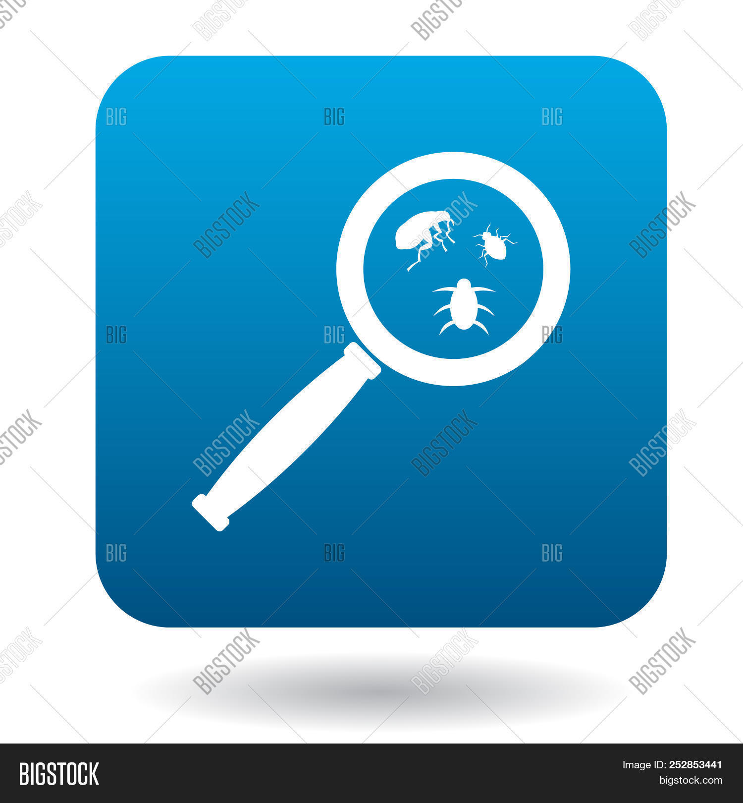 Insect Skin Parasites Under Magnifying Glass Icon In Simple Style Isolated On White Background 252853441 Image Stock Photo