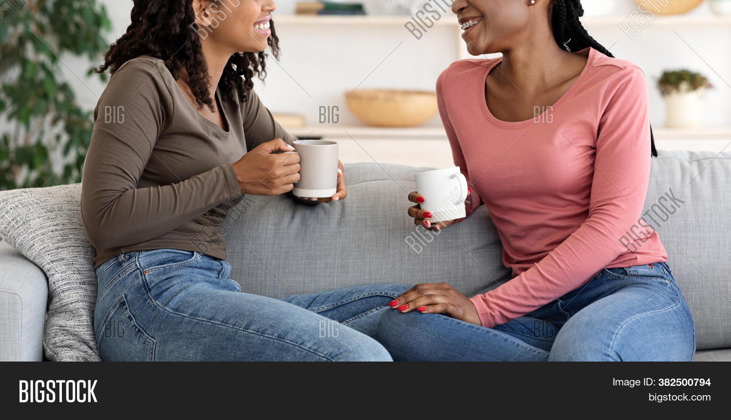 cropped, 																					unrecognizable, 																					young, 																					black, 																					women, 																					girls, 																					girlfriends, 																					friends, 																					besties, 																					roommates, 																					together, 																					drinking, 																					hot, 																					coffee, 																					tea, 																					cacao, 																					home, 																					leisure, 																					house, 																					couch, 																					female, 																					sitting, 																					enjoying, 																					lifestyle, 																					sofa, 																					relaxed, 																					happiness, 																					room, 																					adult, 																					people, 																					millennial, 																					two, 																					fun, 																					drink, 																					friendship, 																					talking, 																					talk, 																					conversation, 																					weekend, 																					youth, 																					snack, 																					sweets, 																					panorama, 																					concept