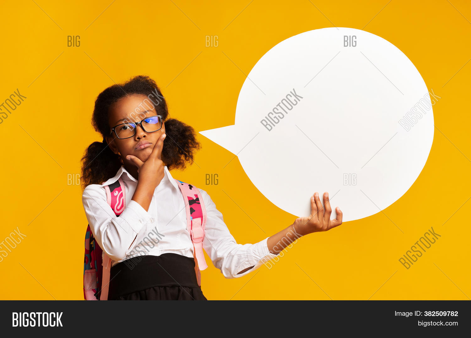 schoolgirl, 																					girl, 																					holding, 																					speech, 																					bubble, 																					school, 																					concept, 																					blank, 																					message, 																					information, 																					little, 																					thought, 																					black, 																					banner, 																					idea, 																					elementary, 																					student, 																					bethink, 																					head, 																					scholar, 																					advertisement, 																					person, 																					education, 																					thinking, 																					pupil, 																					background, 																					demonstrating, 																					mockup, 																					thoughtful, 																					yellow, 																					people, 																					kid, 																					informing, 																					child, 																					ad, 																					announcement, 																					study, 																					studio, 																					board, 																					think, 																					pre-teen, 																					pensive, 																					afro, 																					showing, 																					text