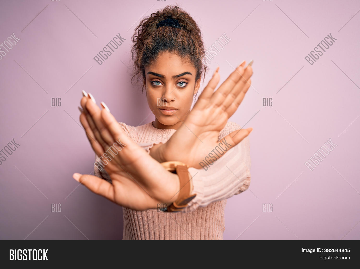 african, 																					afro, 																					american, 																					angry, 																					arm, 																					arms, 																					attractive, 																					background, 																					beautiful, 																					black, 																					casual, 																					concept, 																					cross, 																					crossed, 																					crucifix, 																					denial, 																					deny, 																					disapproving, 																					expression, 																					fashion, 																					female, 																					fingers, 																					gesture, 																					girl, 																					hand, 																					hands, 																					isolated, 																					negative, 																					no, 																					over, 																					palm, 																					people, 																					person, 																					pink, 																					portrait, 																					refuse, 																					reject, 																					rejection, 																					serious, 																					sign, 																					standing, 																					stop, 																					strop, 																					sweater, 																					symbol, 																					teenager, 																					winter, 																					woman, 																					wrong, 																					young