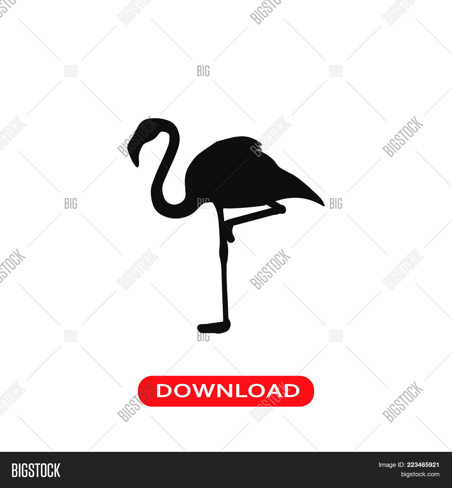 Flamingo Icon Vector In Modern Flat Styl