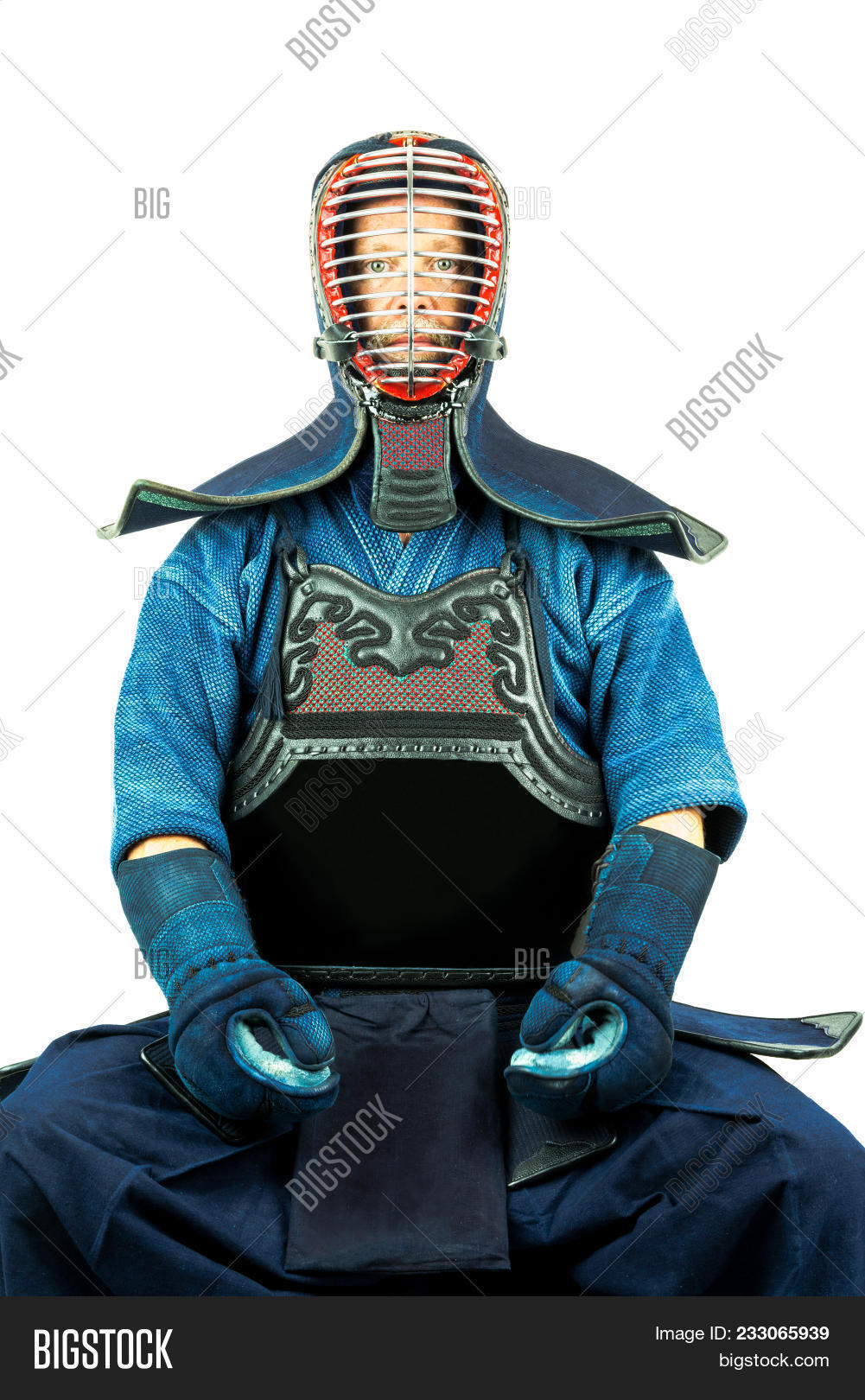 Kendo,Sport,adult,armor,armour,arts,budo,caucasian,concentration,costume,culture,equipment,fight,fighter,helmet,indoors,japanese,martial,mask,meditation,person,portrait,posing,power,samurai,serious,sitting,studio,sword,traditional,uniform,warrior,white