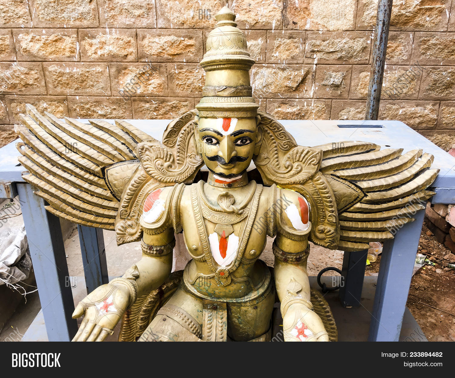 2018,25th,Bangalore,Byatarayanapura,Garuda,God,Karnataka,Kodanda,Lord,March,Rama,Statue,Vishnu,at,bird,captured,carries,his,mythological,of,on,shoulders,temple,the,who