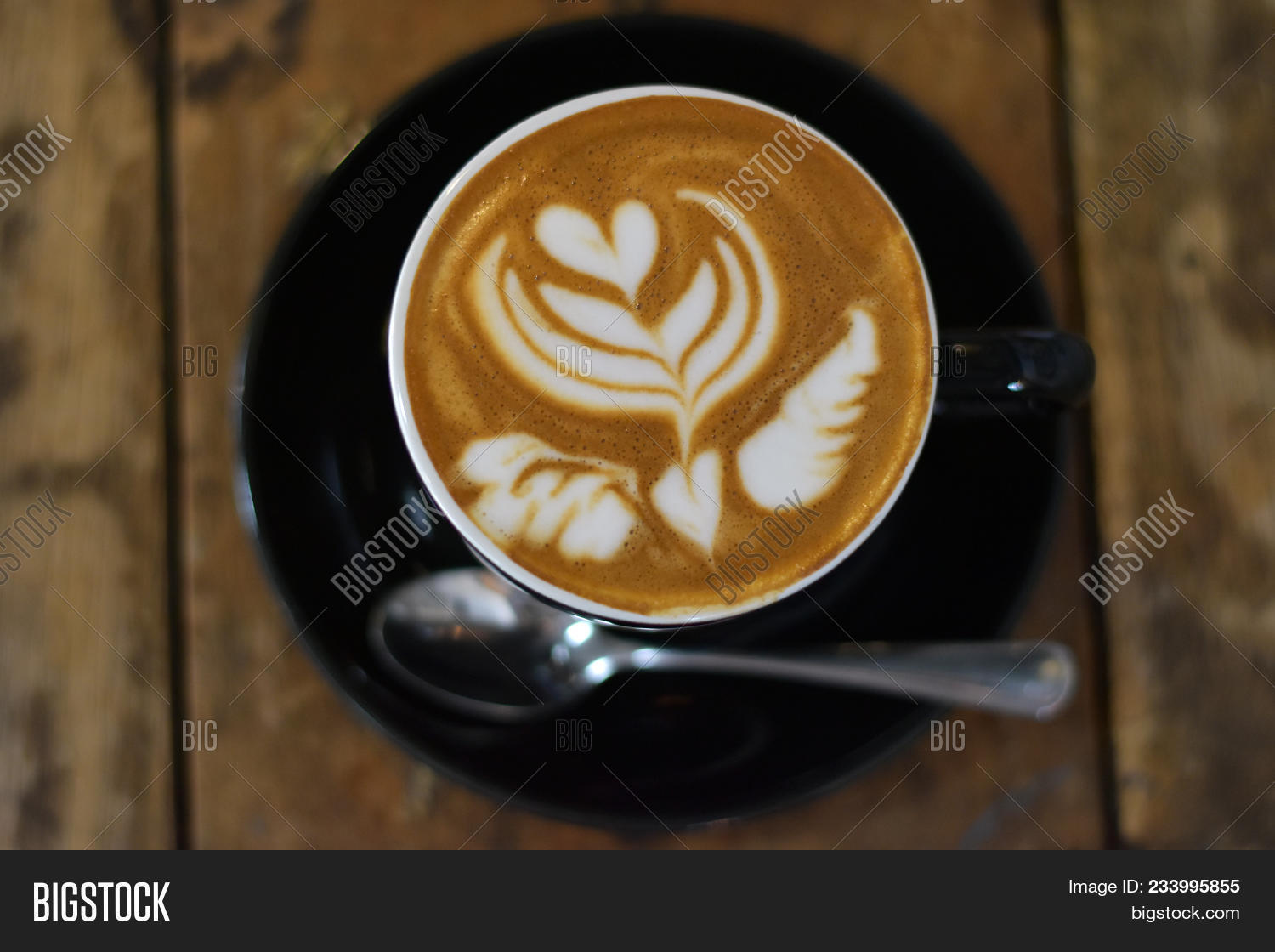 Cup Of Mocha Coffee Top View Select Focus Closeup Photo Of