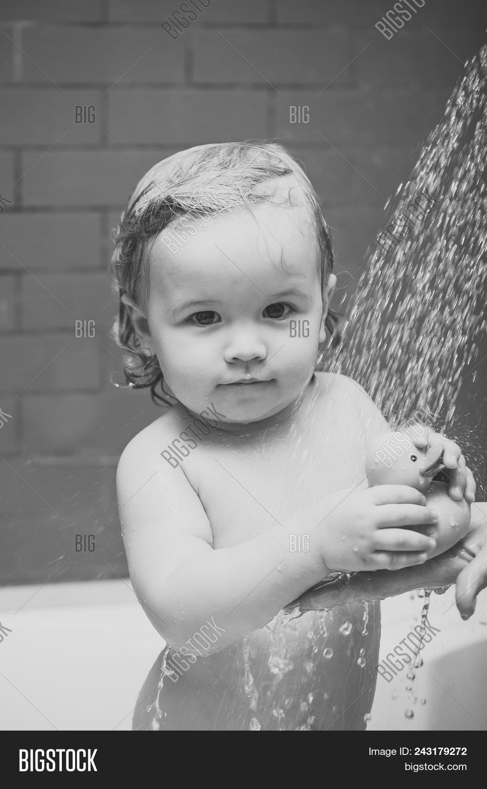 Kids Enyoj Happy Day One Beautiful Happy Baby Boy With Wet