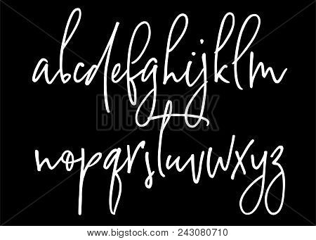 Ballpen Handwritten Vector Alphabet. Modern Calligraphy, Lowercase ...