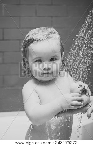 Kids Enyoj Happy Day One Beautiful Happy Baby Boy With Wet