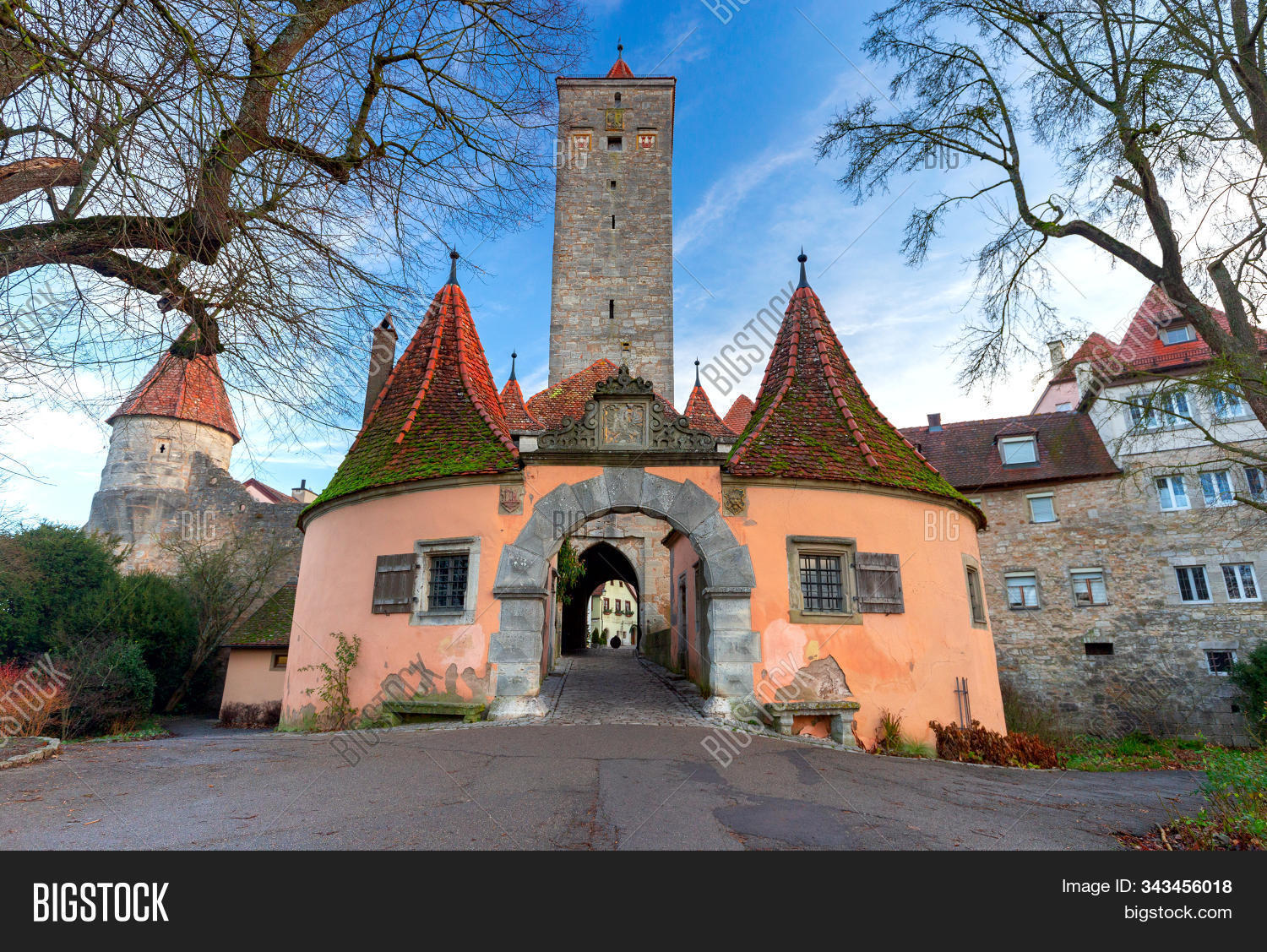 Bavaria,Burtorg,Europe,Germany,architecture,city,entrance,fortification,fortress,gate,historical,history,houses,medieval,outside,pavers,road,street,tourism,towers,travel,wall