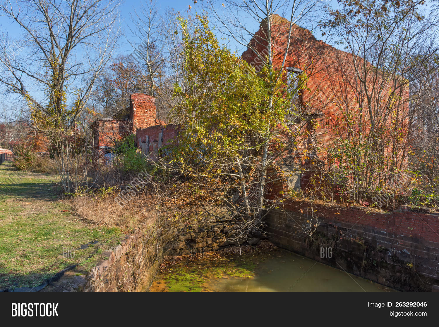 Jersey,NJ,New,Smithville,abandoned,architecture,autumn,brick,building,factory,fall,historic,industrial,landscape,old,park,ruins,structure