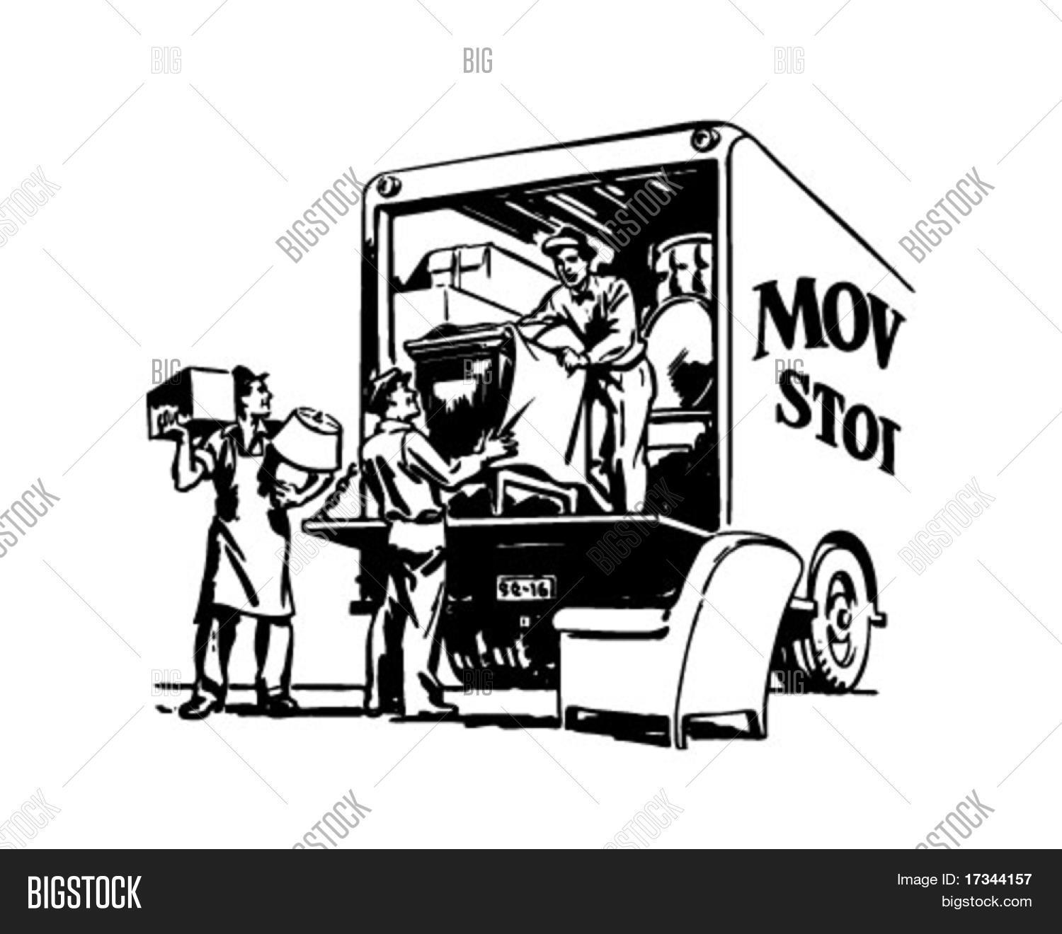 40s,50s,1940,1950,advertising,art,cargo,classic,clip,clip art,clipart,fifties,forties,furniture,groups,loading,lorry,males,men,movers,moving,moving truck,moving van,people,relocating,relocation,retro,retro clip art,transfer,transportation,transporting,trucks,unloading,vans,vintage