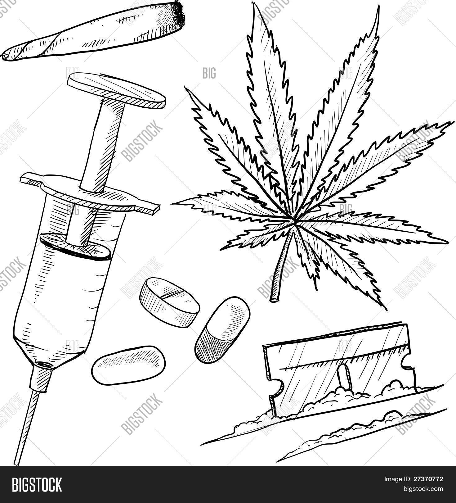 arrest,cannabis,capsules,cigarette,cocaine,dealer,distribution,doodle,drawing,drugs,enforcement,heroin,high,hypodermic,illegal,illicit,illustration,inject,isolated,jail,joint,law,leaf,legalization,marijuana,needle,norml,pills,possession,pot,razor,roll,sale,sketch,syringe,traffic,trafficking,vector