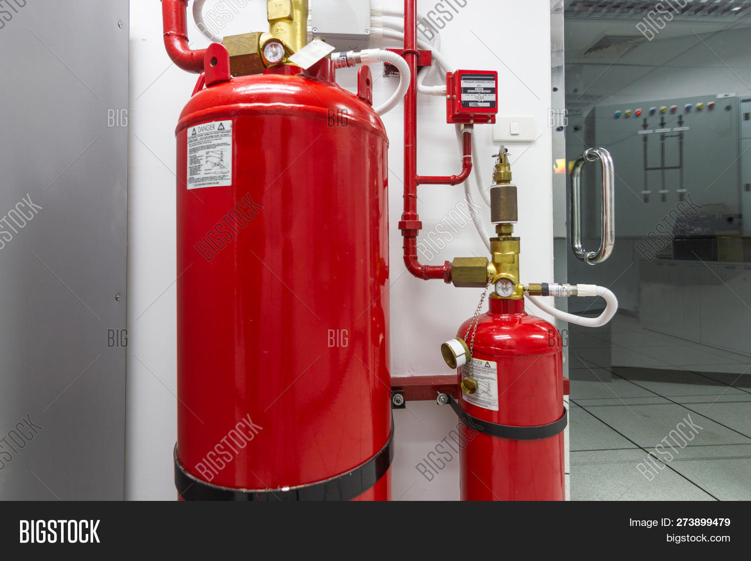 Fm 0 Suppression Systems Fm0 Gas Flooding System Gas Suppression System In Data Center Room Image Stock Photo