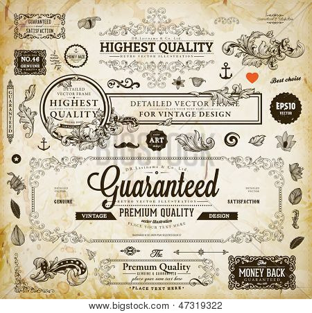 Vector Set Of Calligraphic Design Elements Page Decoration Premium Quality And Satisfaction Guaran