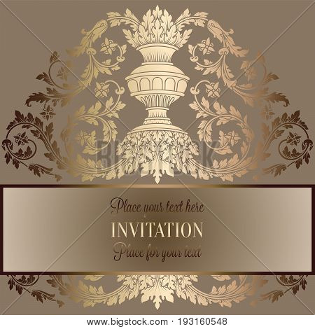 Victorian Rich Background With Antique Luxury Beige And Gold