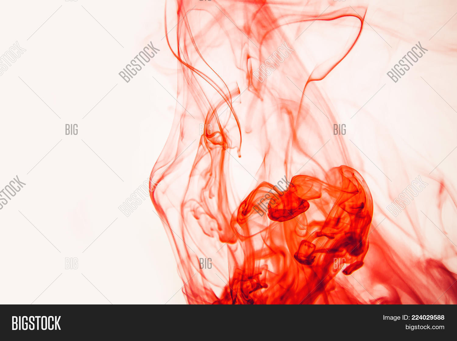 Bright Red Drops In Water On A Image Stock Photo