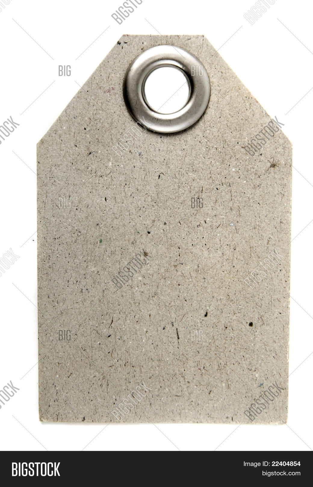 Paper Tag With Metal Grommet Isolated On White Background