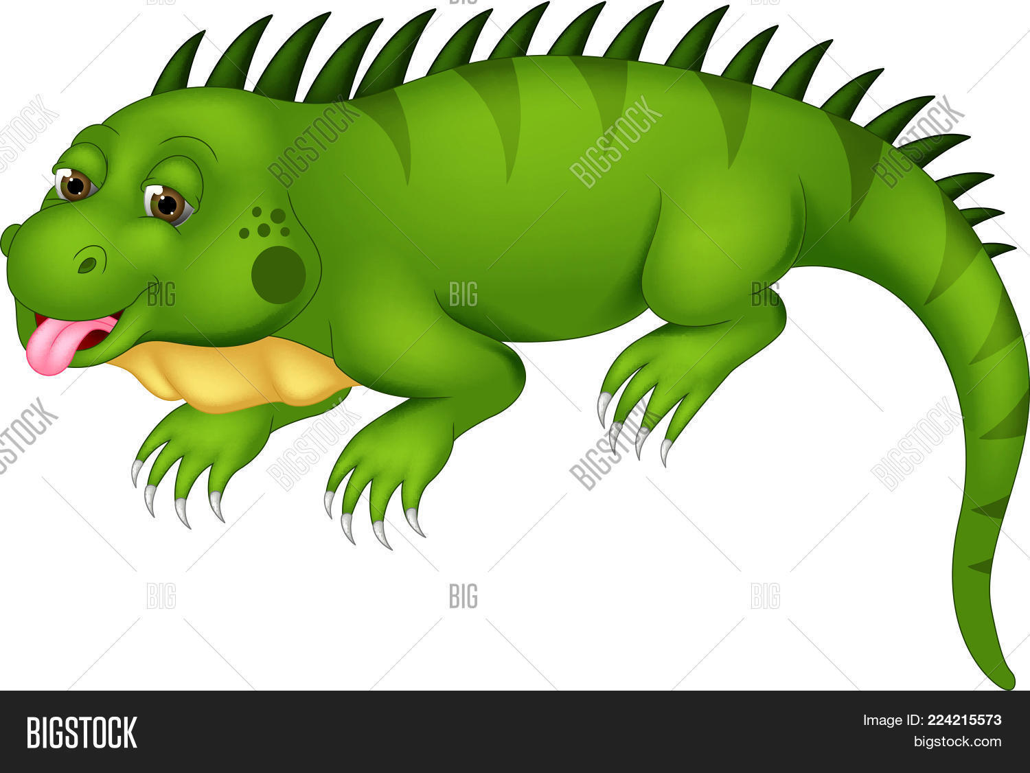 Cute Iguana Cartoon Posing With Smile And Stuck Out His Tongue Image Stock Photo 224215573 Popular iguana cartoon characters include liz from the magic schoolbus and knuckles, daisy duck's pet iguana in quack pack. cute iguana cartoon posing with smile