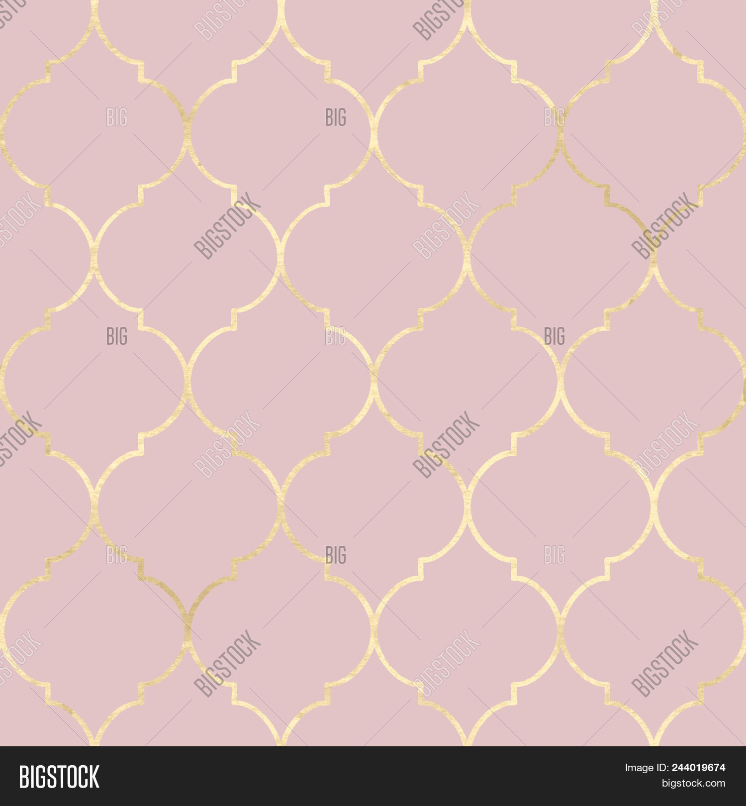 Vintage Gold Decorative Moroccan Seamless Pattern Golden Metal