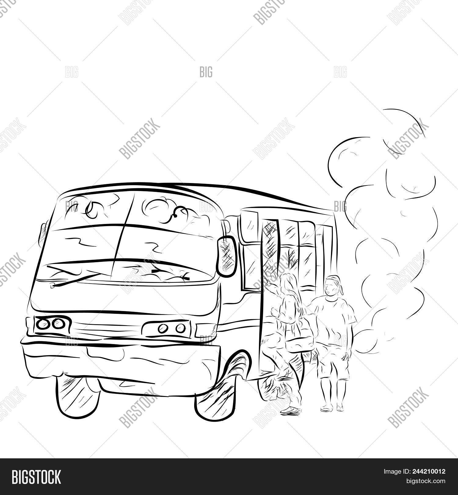 Sketchy Old And Corrosive Medium Scale Bus At Big City