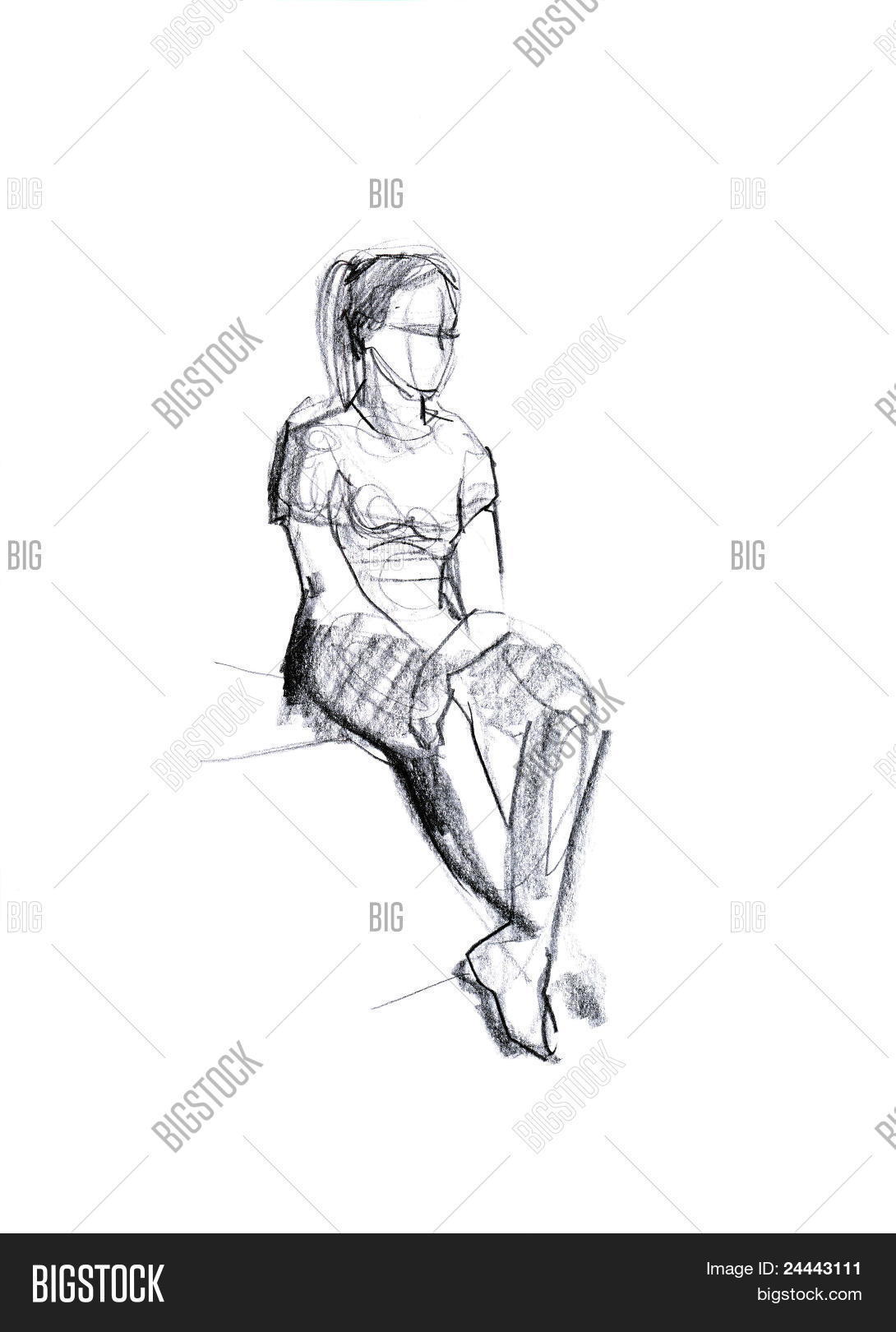 angle,arms,beautiful,black,chest,chin,clothing,elbows,face,feet,girl,hair,hands,head,heel,image,jersey,knees,neck,pencil,people,shoulders,sketch,white,woman,wrists,young