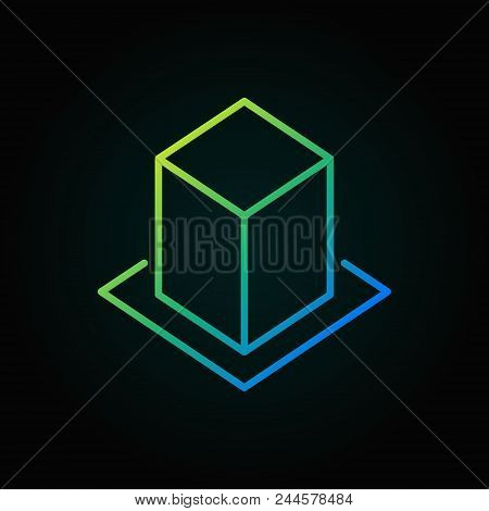 Ar Colored Concept Icon Vector Augmented Reality Symbol Or Logo Element In Thin Line Style On Dark Image Stock Photo
