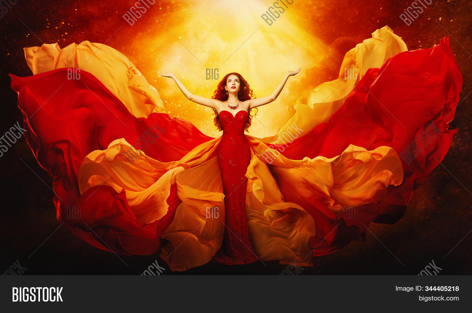 woman,red,fantasy,beautiful,dress,fashion,model,arms,raise,light,mystery,magic,gown,beauty,girl,flying,fluttering,waving,dream,silk,cloth,fabric,prom,elegant,long,young,people,evening,lady,art,standing,concept,goddess,queen,female,freedom,artistic,astrology,fiery,flame,wings,sunshine,sun,sunrise,sunset,sunlight,open,blowing,full,length